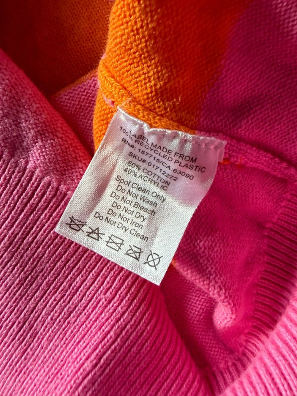 Spirit Halloween Coraline cardigan sweater pink orange striped 2024 Laika size L - Picture 9 of 10